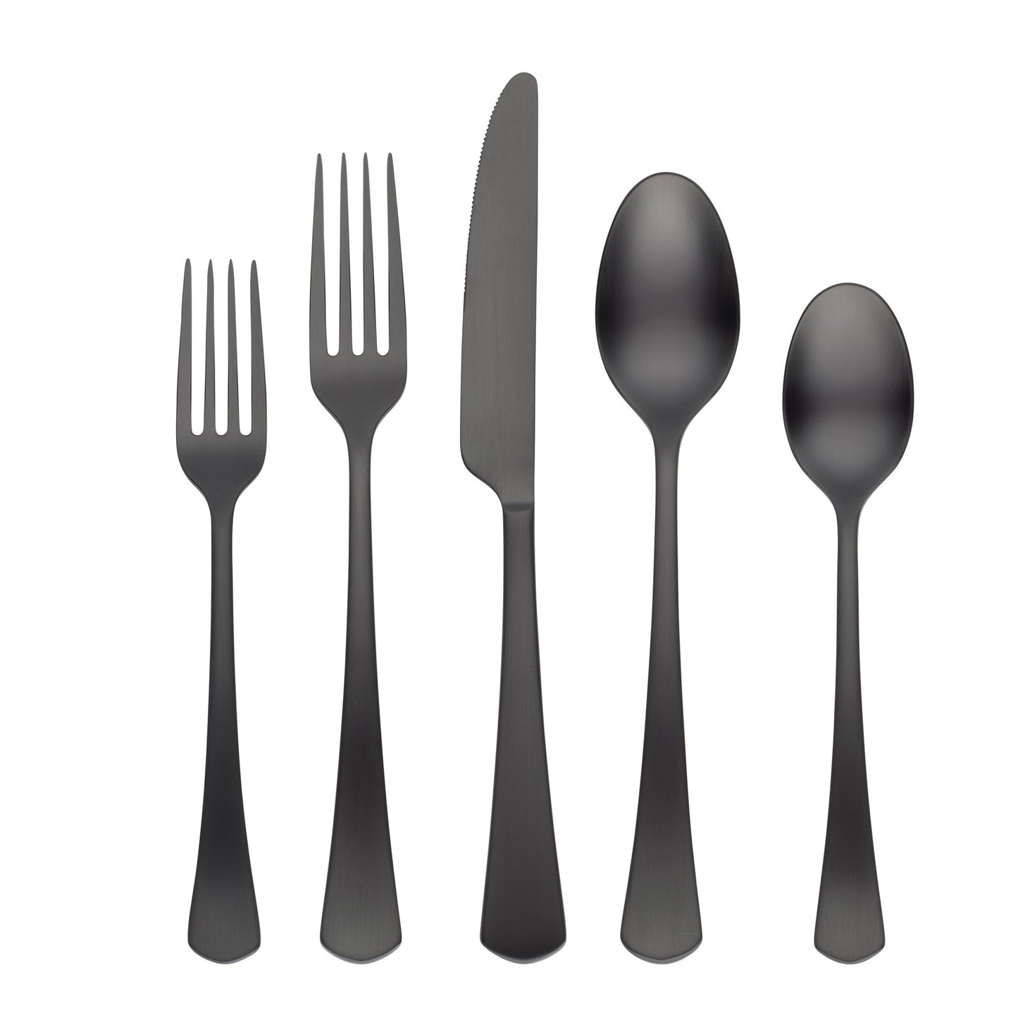 Morgan Black Satin 20-Piece Flatware Set