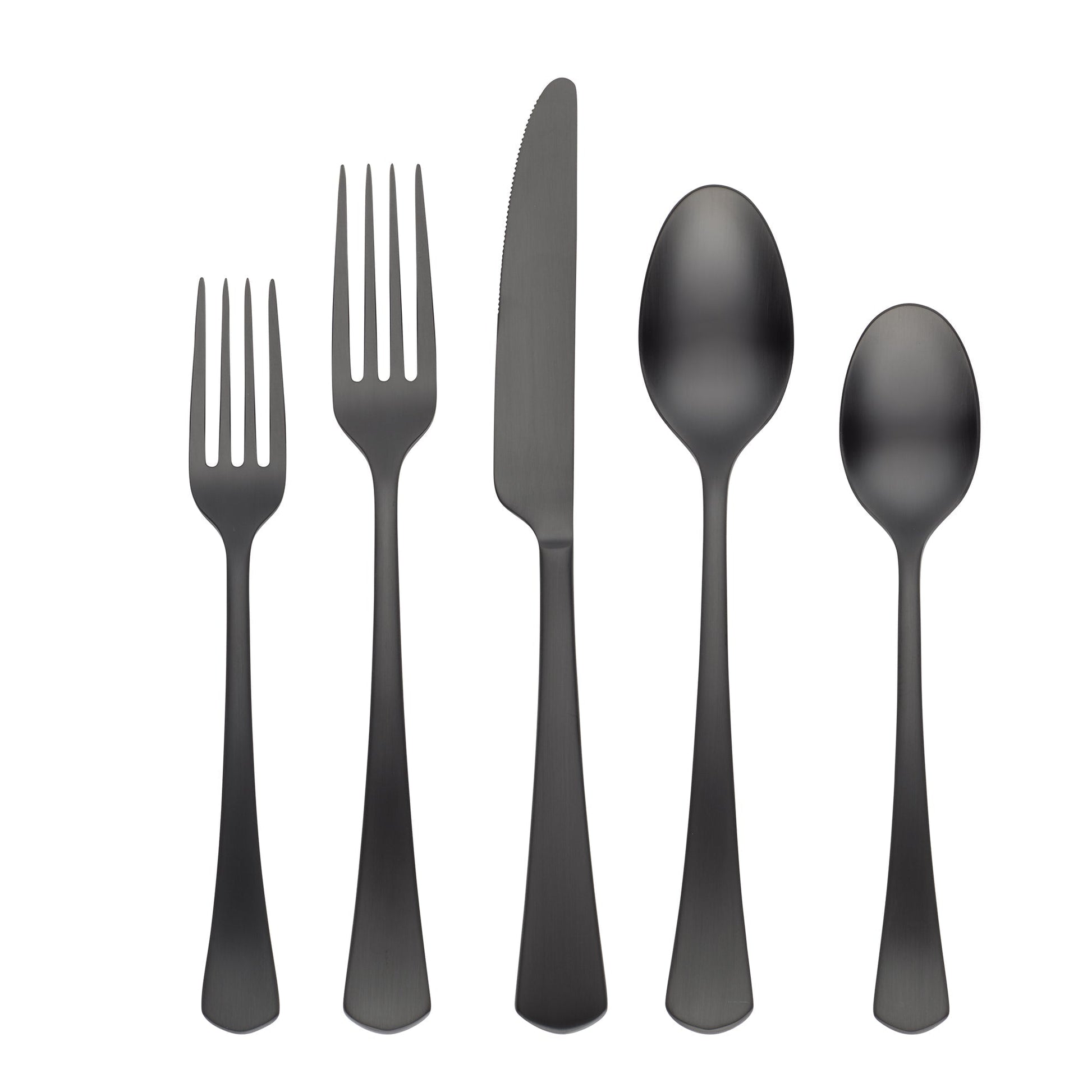 Morgan Black Satin 20-Piece Flatware Set