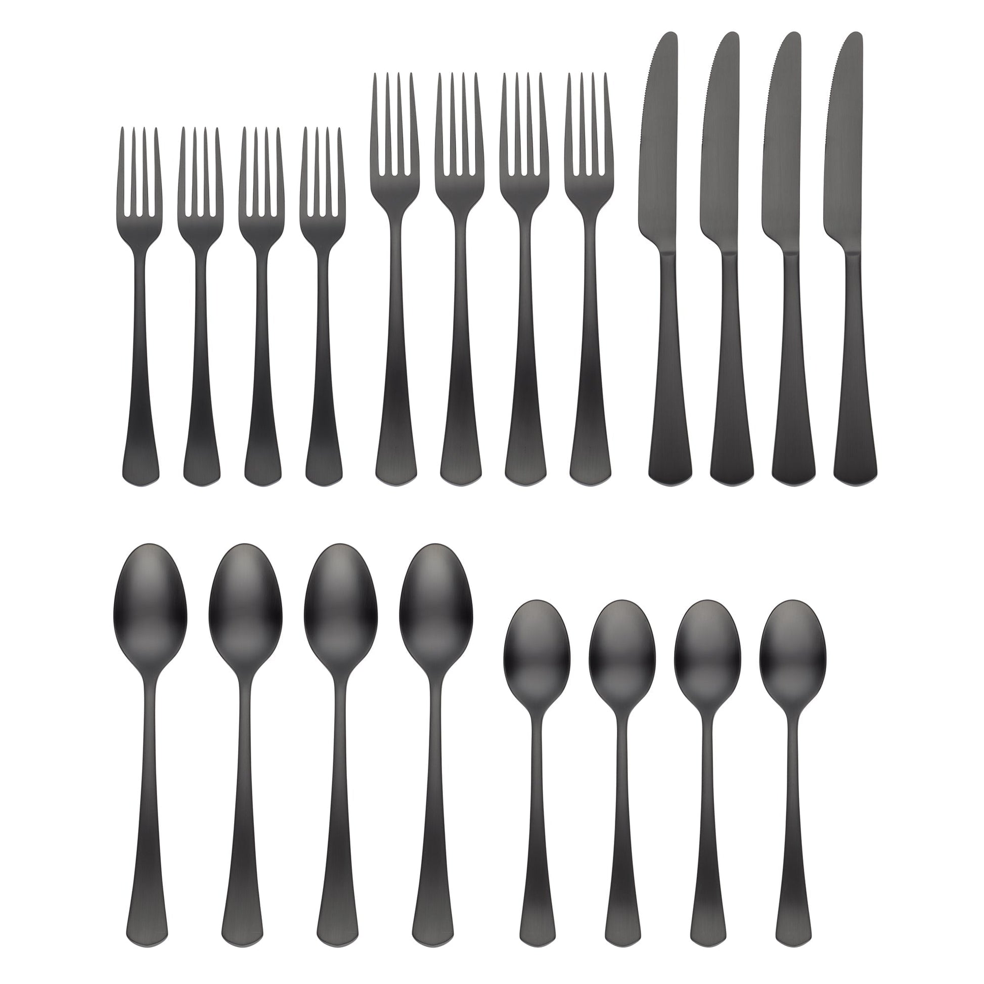 Morgan Black Satin 20-Piece Flatware Set