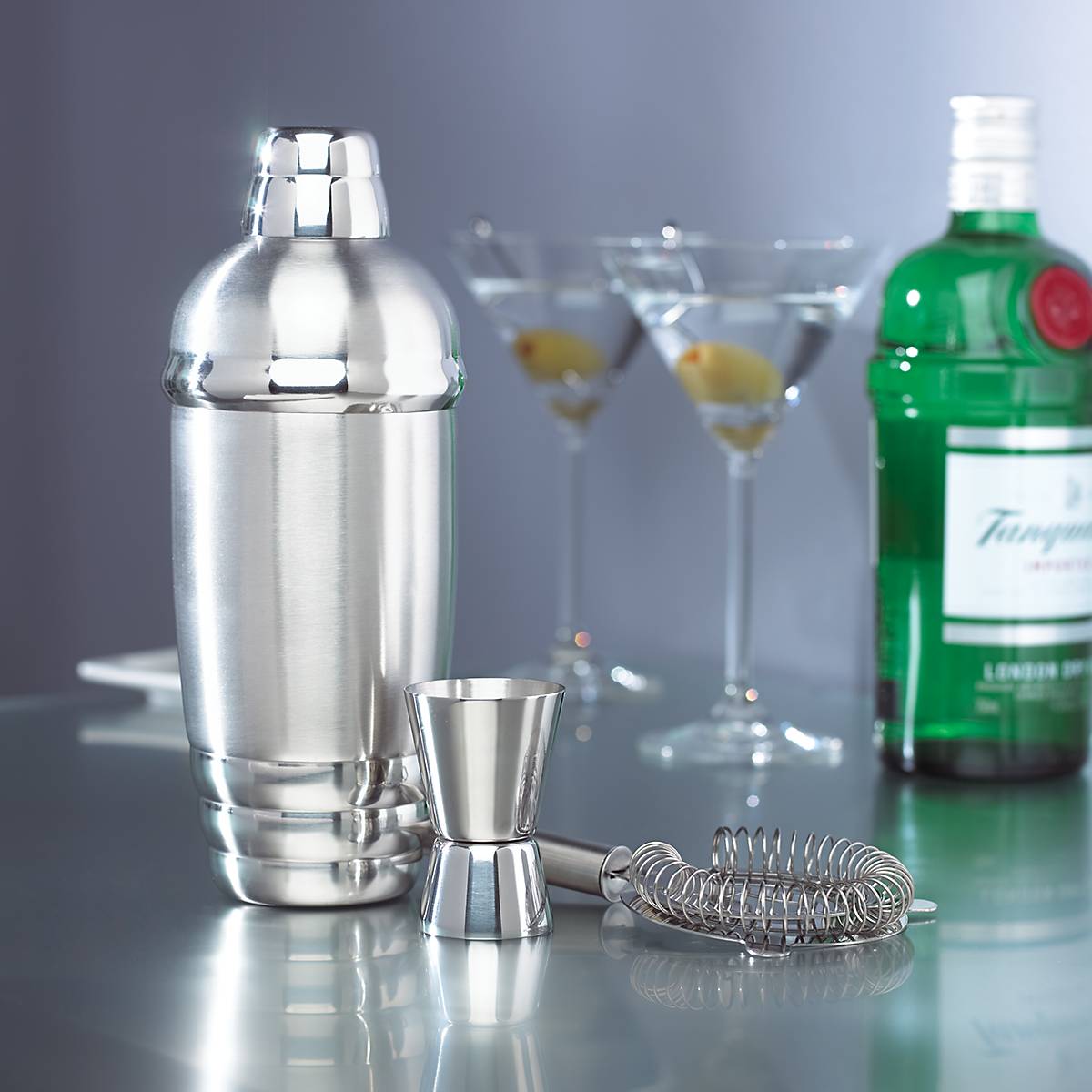Tuscany Classics Stainless Steel Cocktail Shaker & Strainer Set