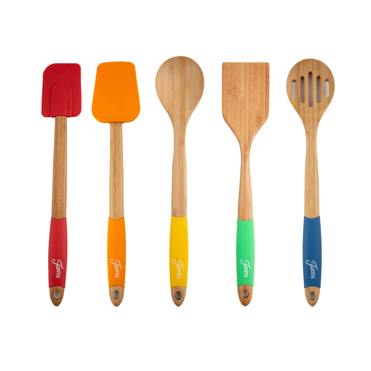 Fiesta Bamboo 5-Piece Silicone Utensil Set