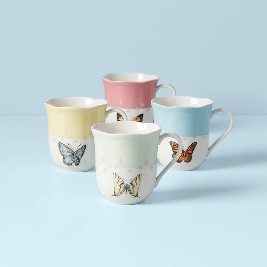 Butterfly Meadow Colors Mugs, Set of 4