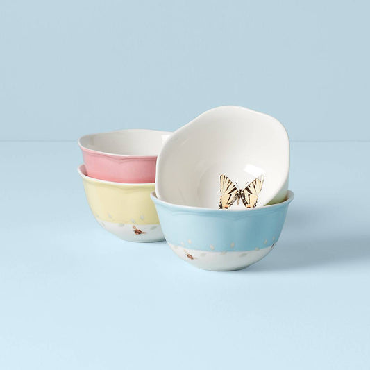 Butterfly Meadow Colors 4-Piece Dessert Bowl Set
