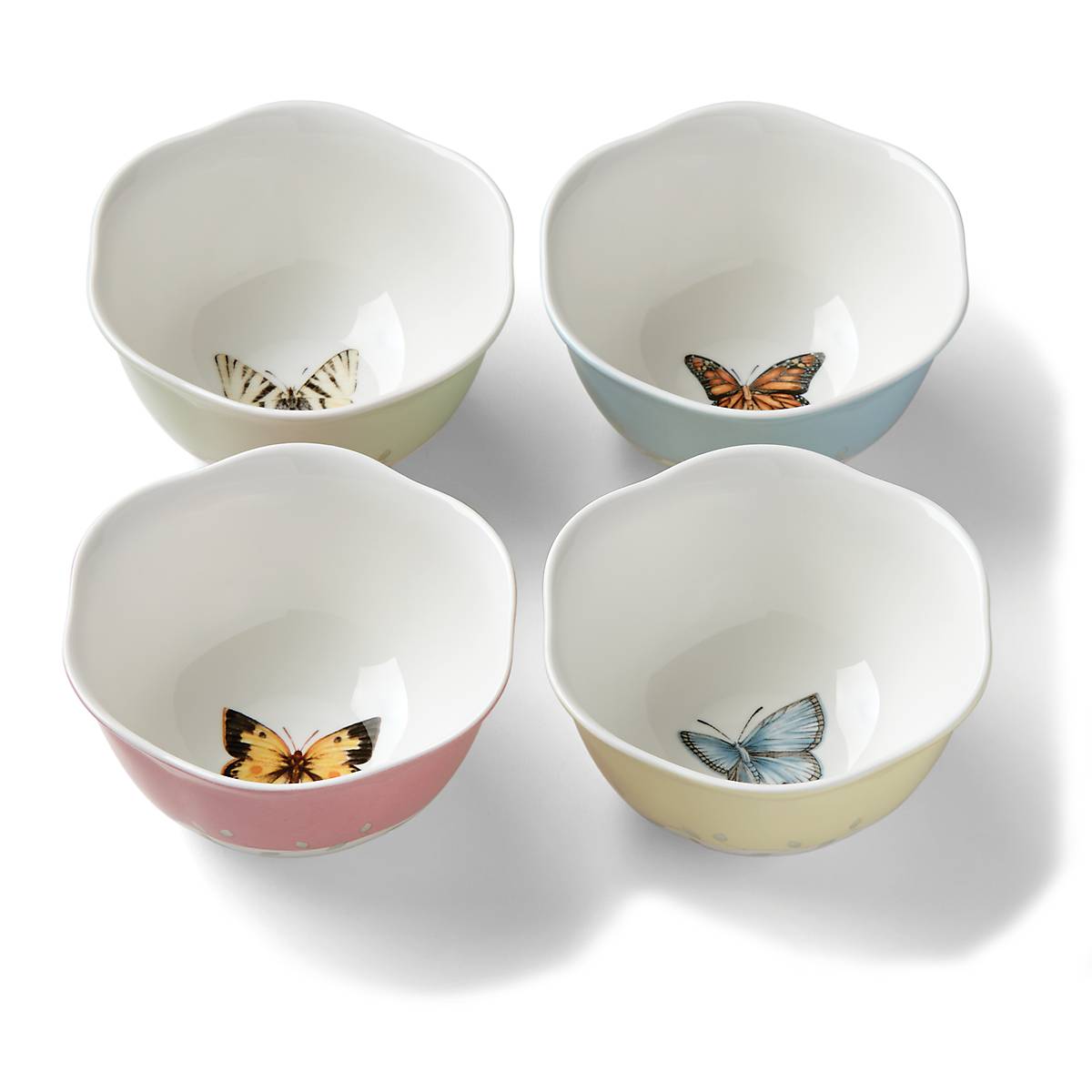 Butterfly Meadow Colors 4-Piece Dessert Bowl Set
