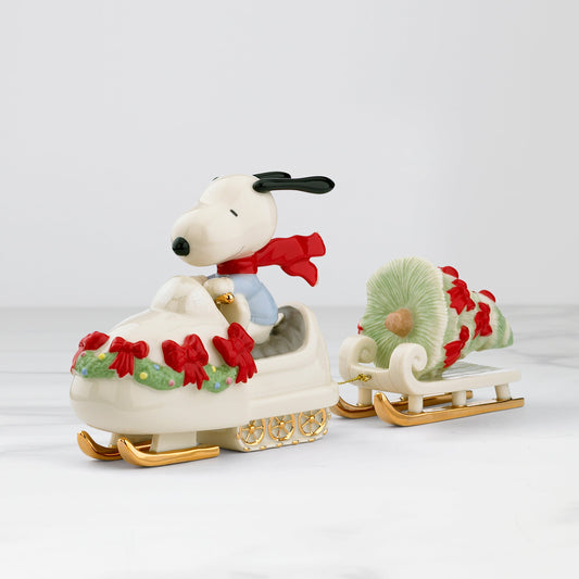 Snowmobiling with Snoopy Figurine