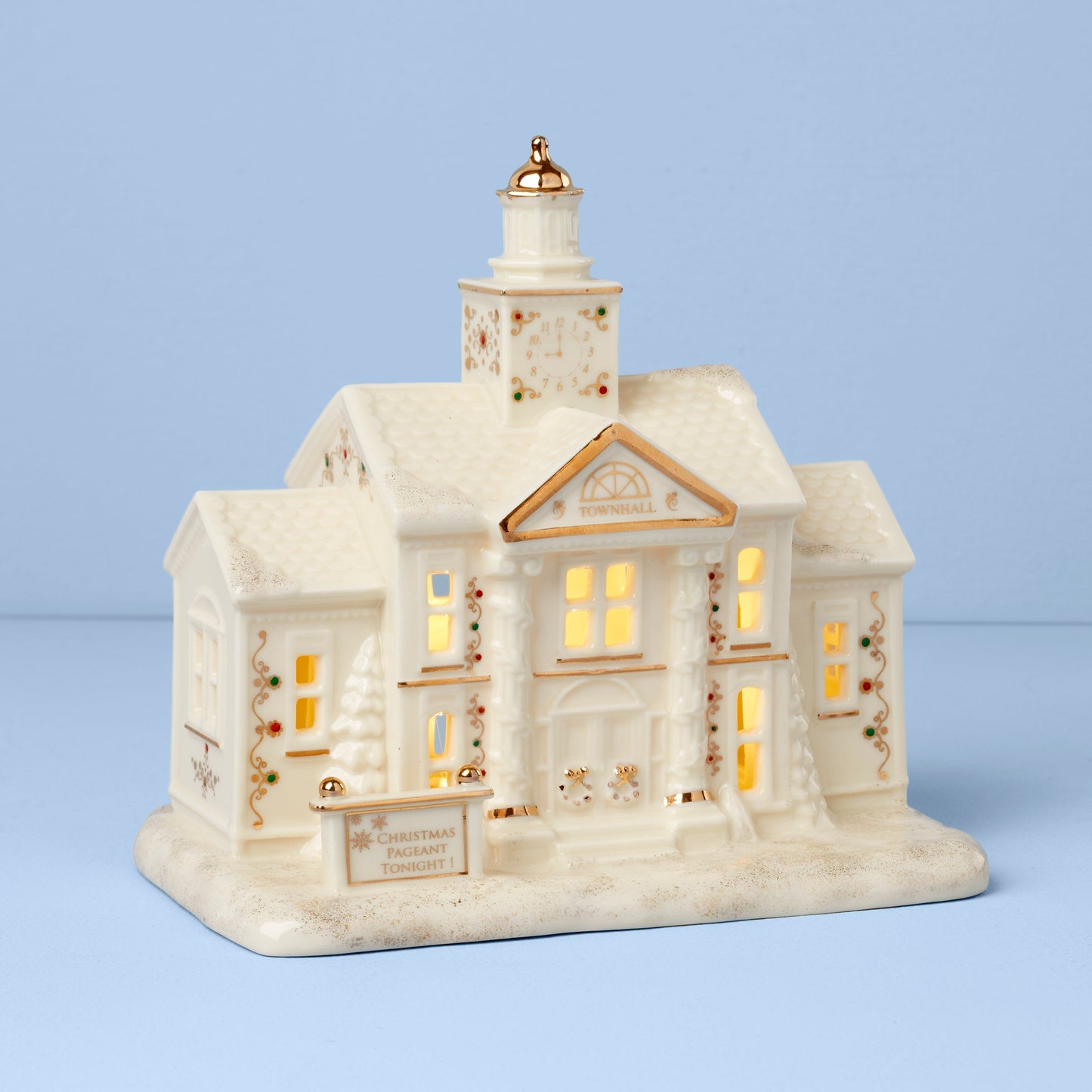 Mistletoe Park Town Hall Lit Figurine