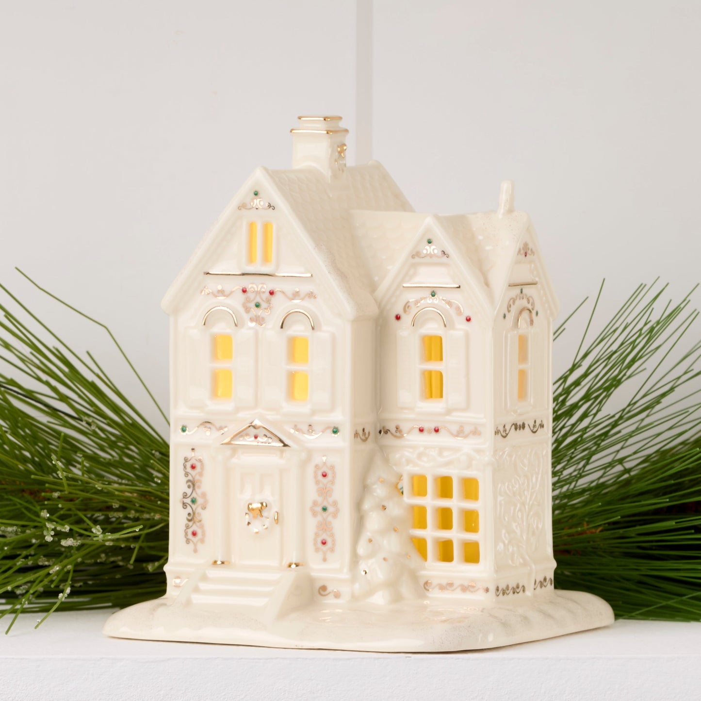 Mistletoe Park Victorian House Lit Figurine