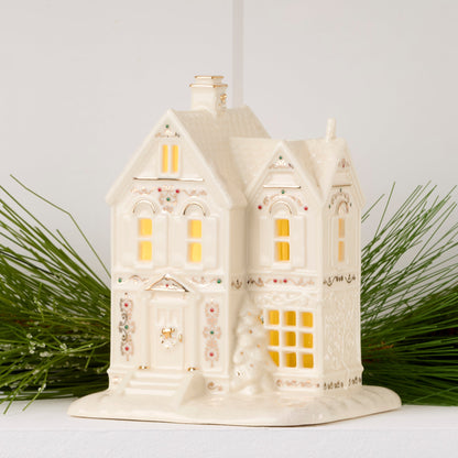 Mistletoe Park Victorian House Lit Figurine
