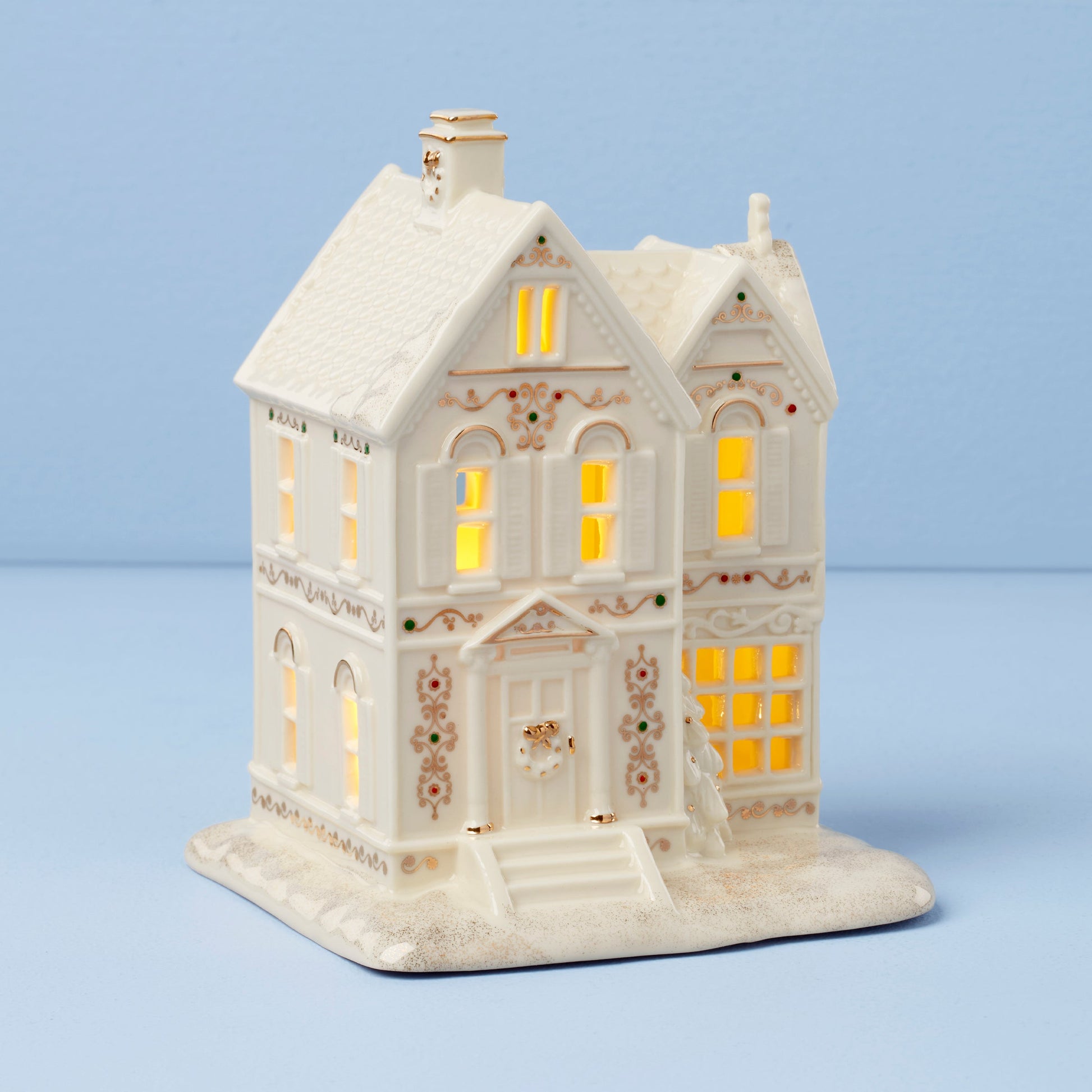 Mistletoe Park Victorian House Lit Figurine