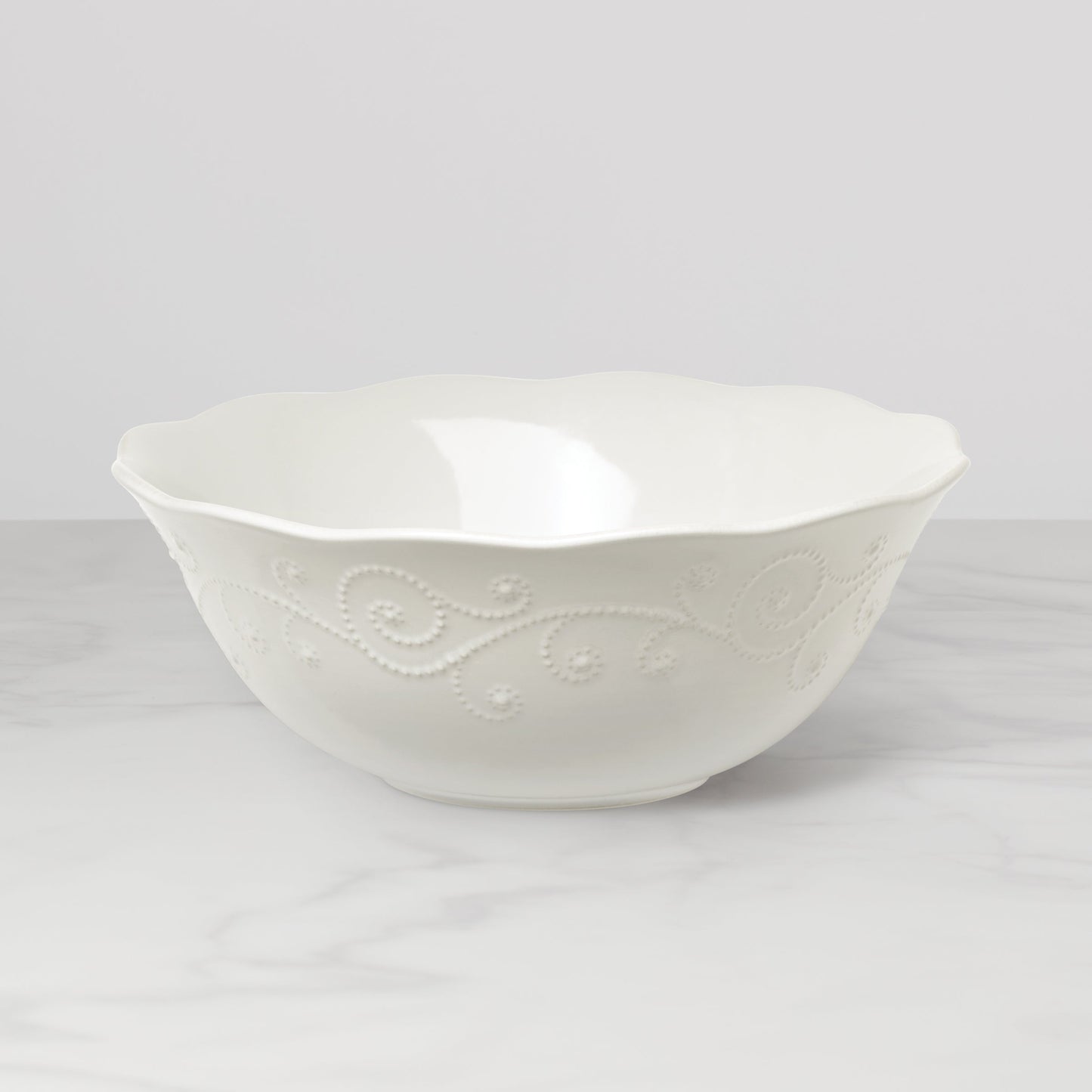 French Perle White Large Serving Bowl