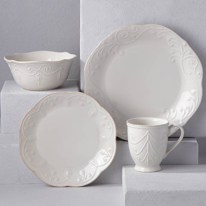 French Perle White 4-Piece Place Setting