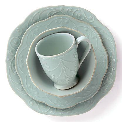 French Perle Ice Blue 4-Piece Place Setting