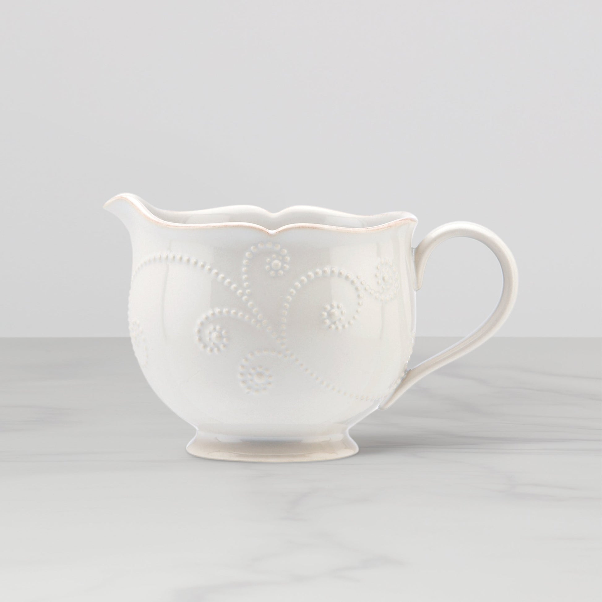 French Perle White Gravy Boat