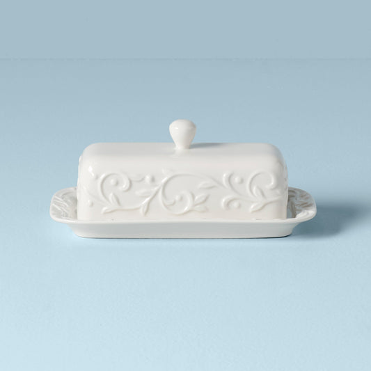 Opal Innocence Carved Butter Dish