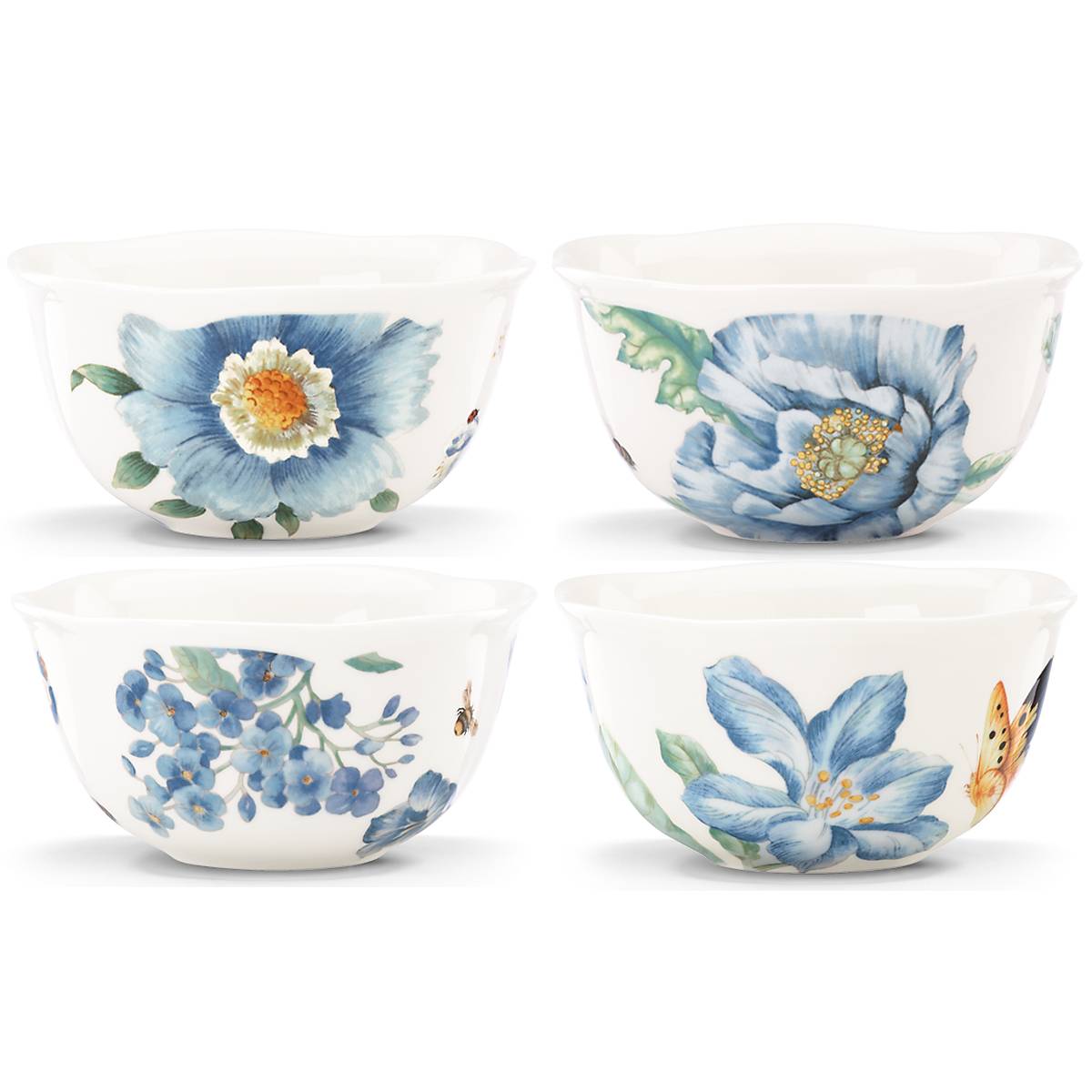 Butterfly Meadow Blue Dessert Bowls, Set of 4