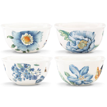 Butterfly Meadow Blue Dessert Bowls, Set of 4