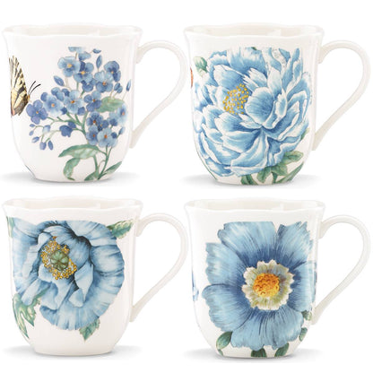 Butterfly Meadow Blue Mugs, Set of 4