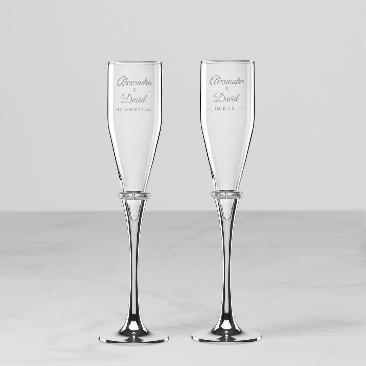 Personalized Devotion Toasting Flute, Set of 2