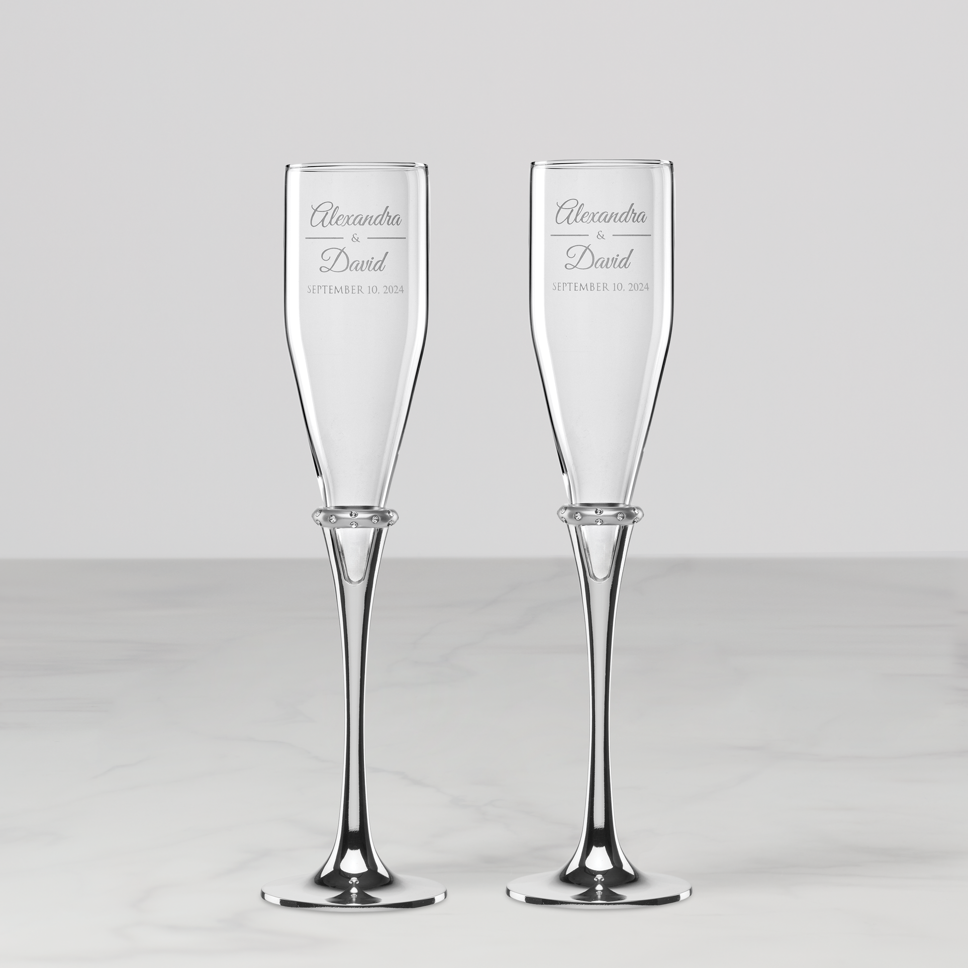 Personalized Devotion Toasting Flute, Set of 2
