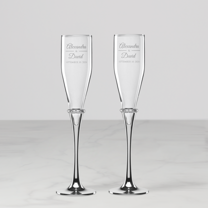 Personalized Devotion Toasting Flute, Set of 2
