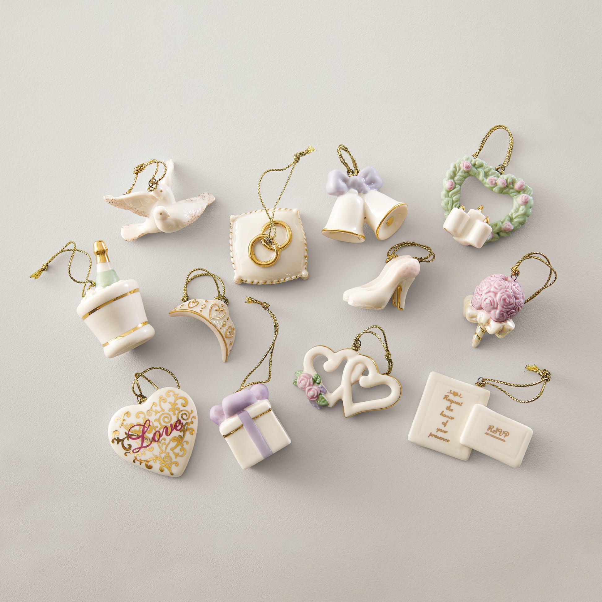 Wedding Bliss 12-Piece Mini Ornament Set
