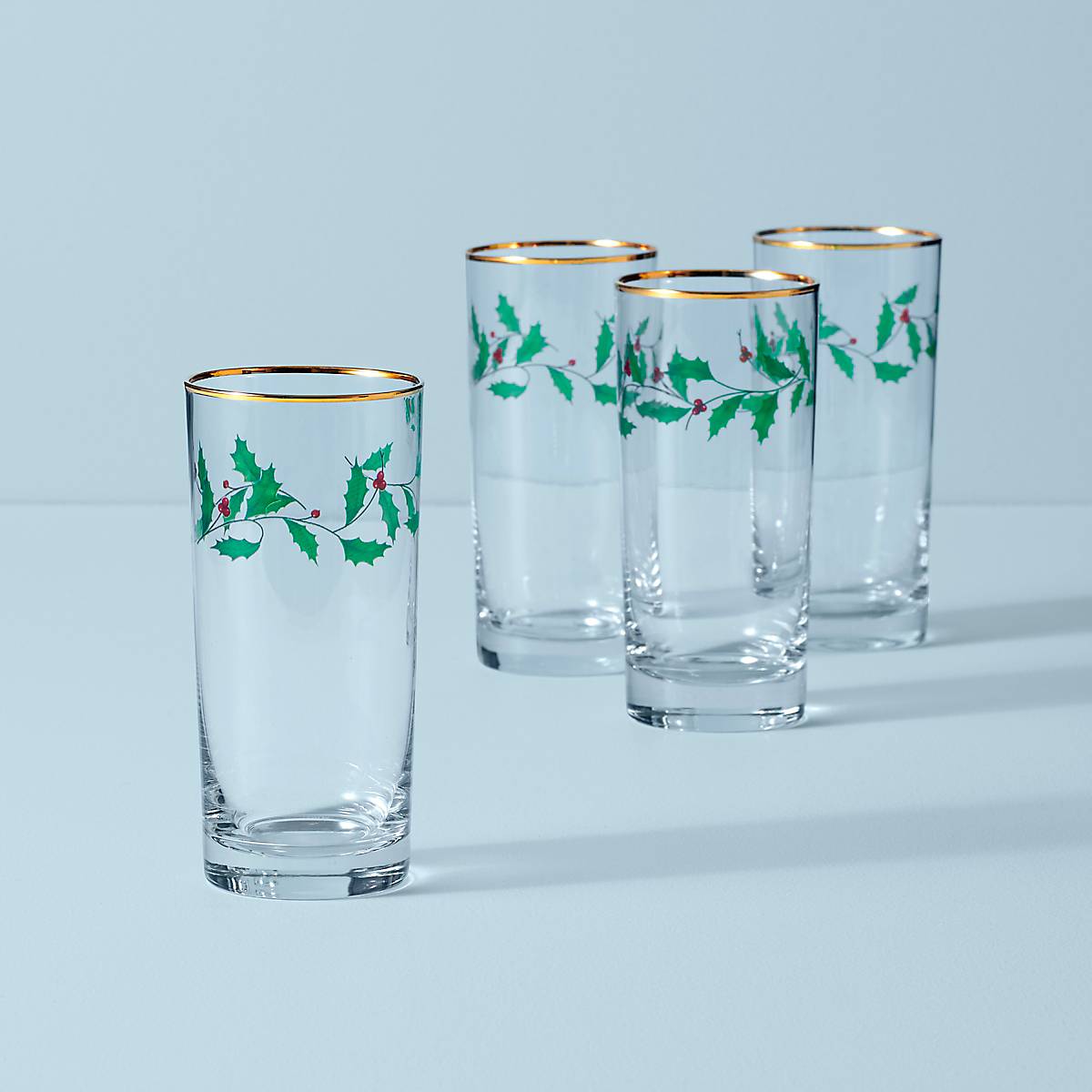 Holiday Highball Glasses, Set of 4