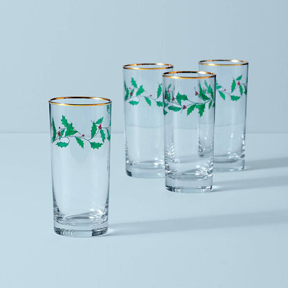 Holiday Highball Glasses, Set of 4