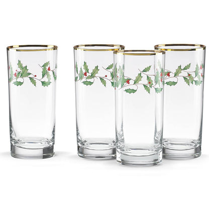 Holiday Highball Glasses, Set of 4