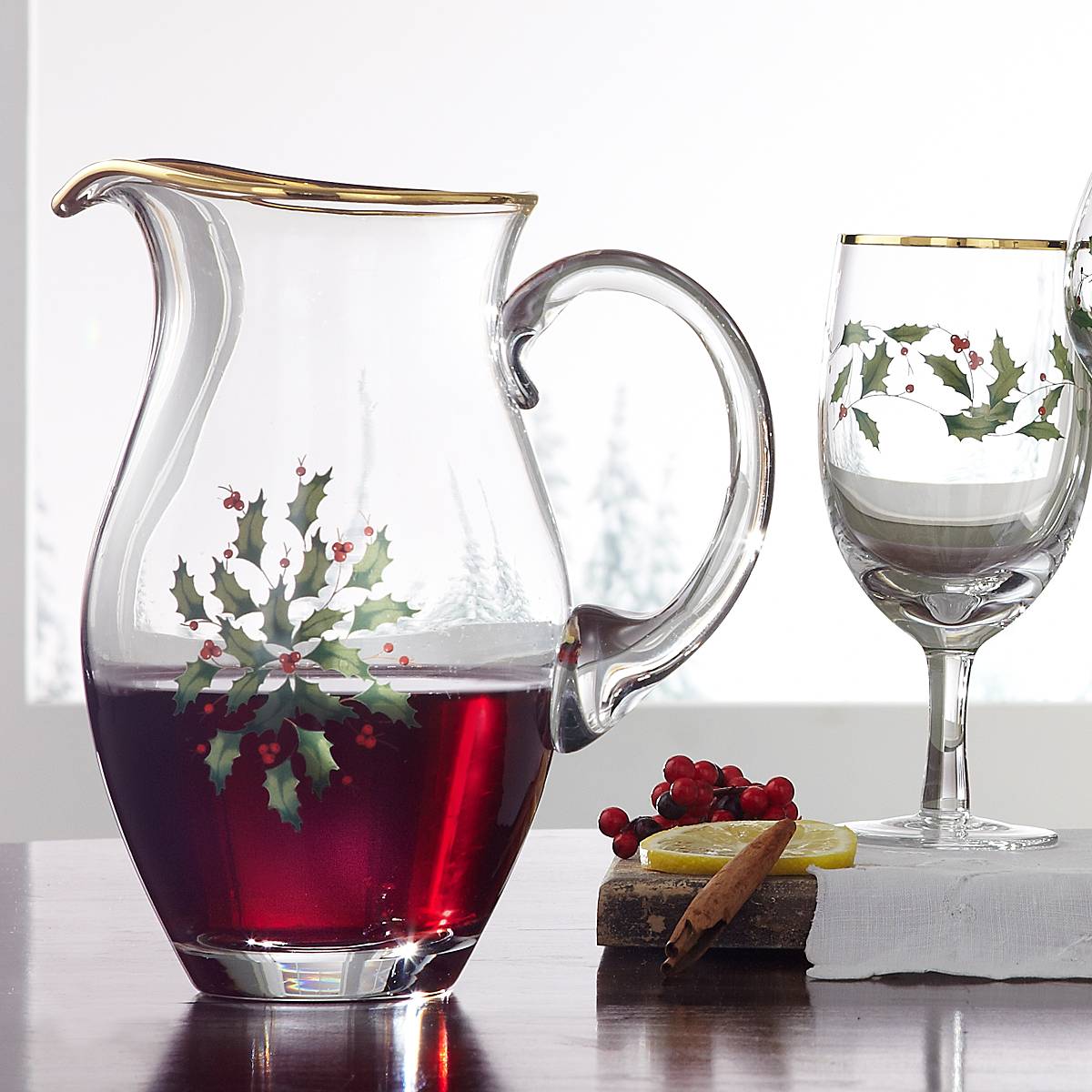 Holiday Iced Beverage Glasses, Set of 4