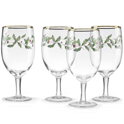 Holiday Iced Beverage Glasses, Set of 4