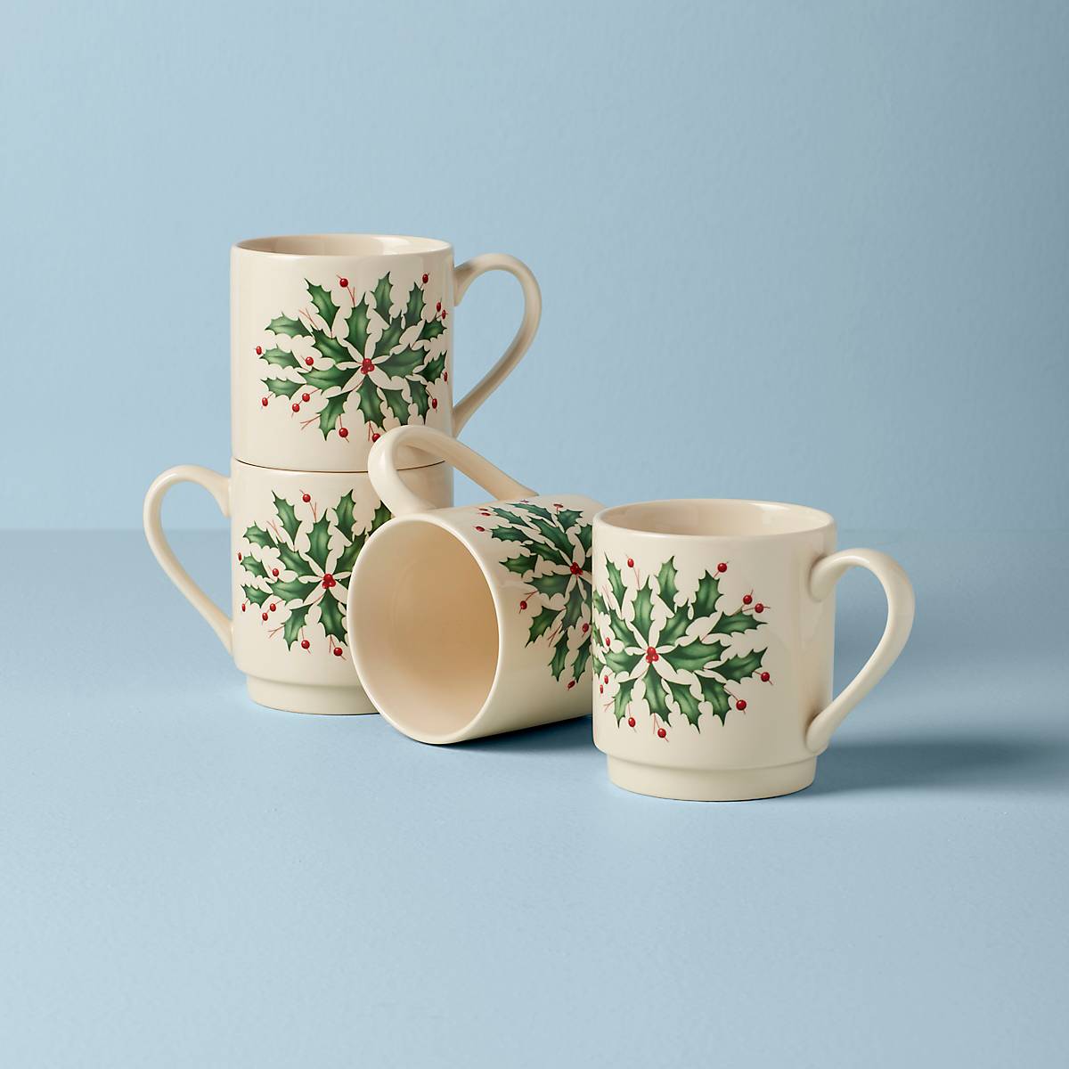 Holiday Stackable Mugs, Set of 4