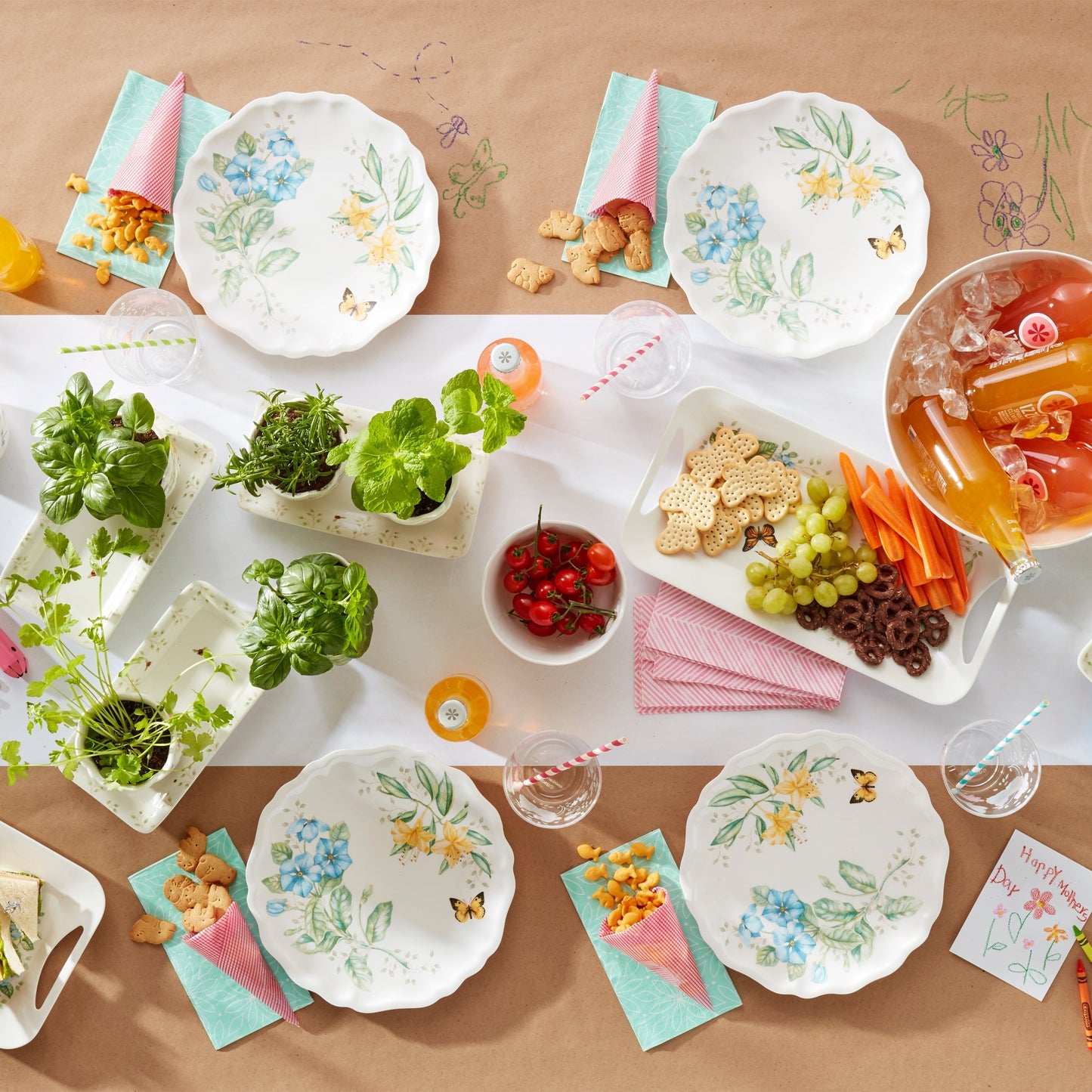 Butterfly Meadow Melamine Dinner Plates, Set of 4