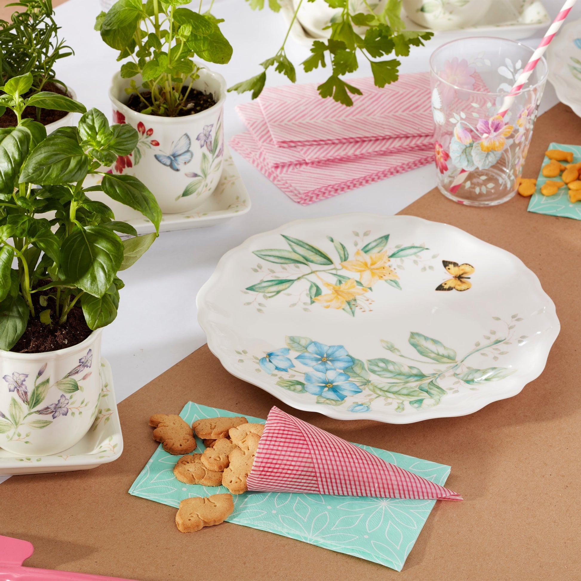 Butterfly Meadow Melamine Dinner Plates, Set of 4