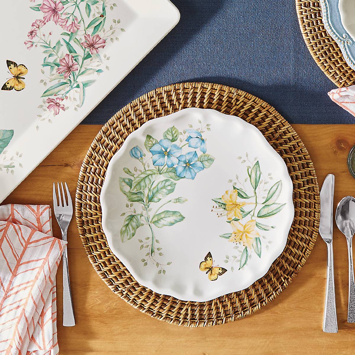 Butterfly Meadow Melamine Dinner Plates, Set of 4