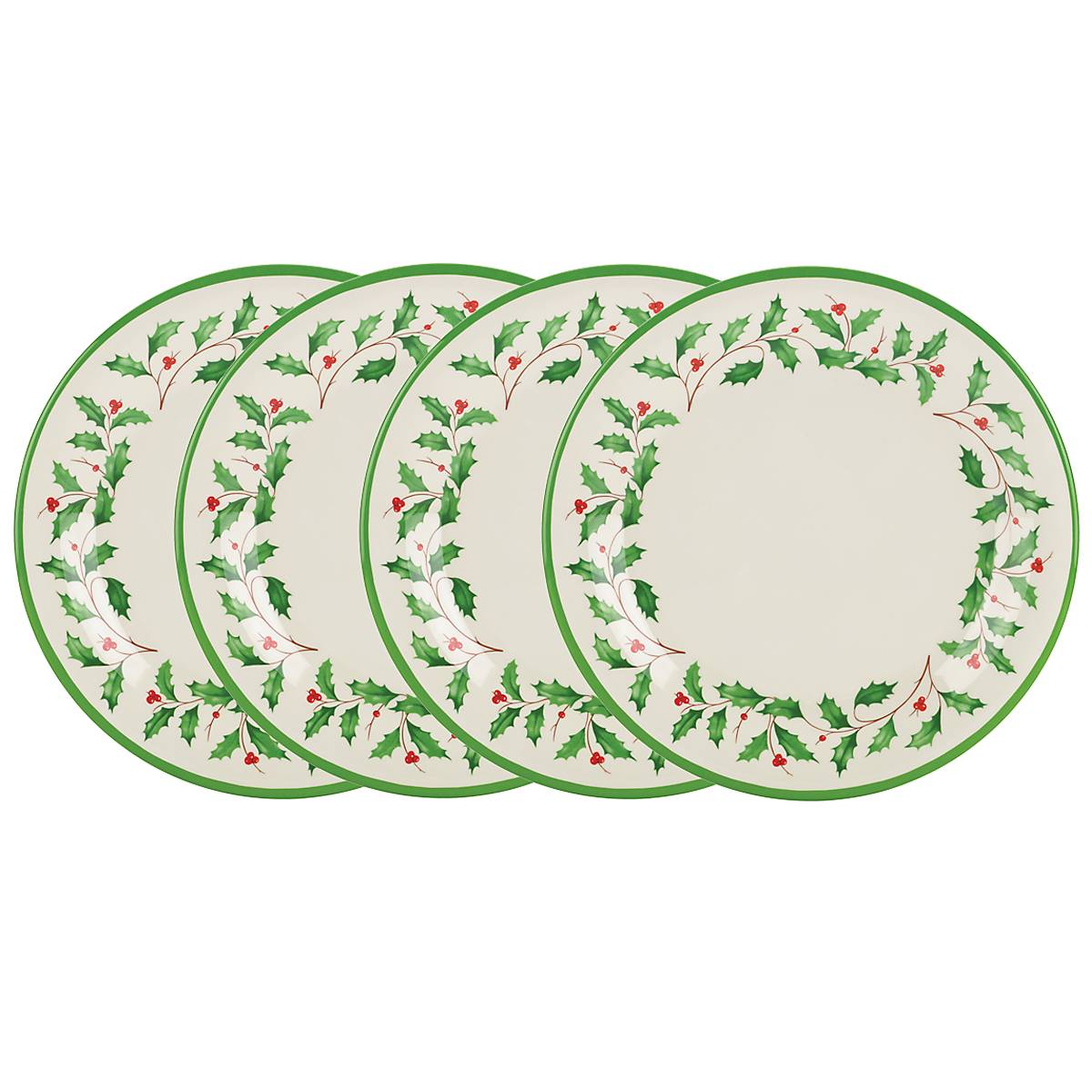 Holiday Melamine Dinner Plates, Set of 4
