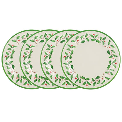 Holiday Melamine Dinner Plates, Set of 4