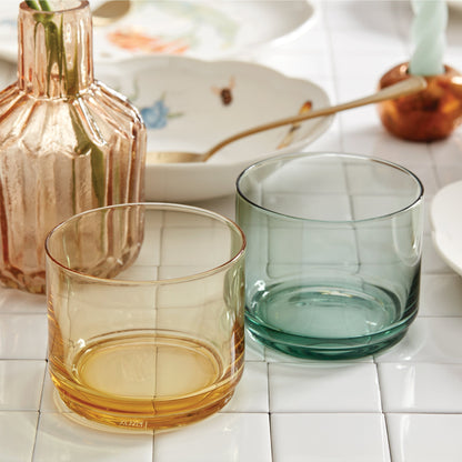 Tuscany Classics Stackable Green Short Glasses, Set of 4