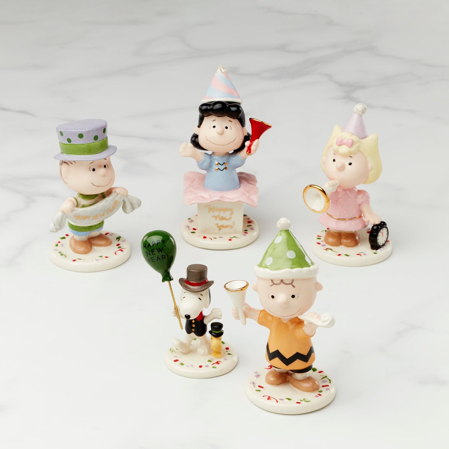 Happy New Year Charlie Brown 5-Piece Figurine Set