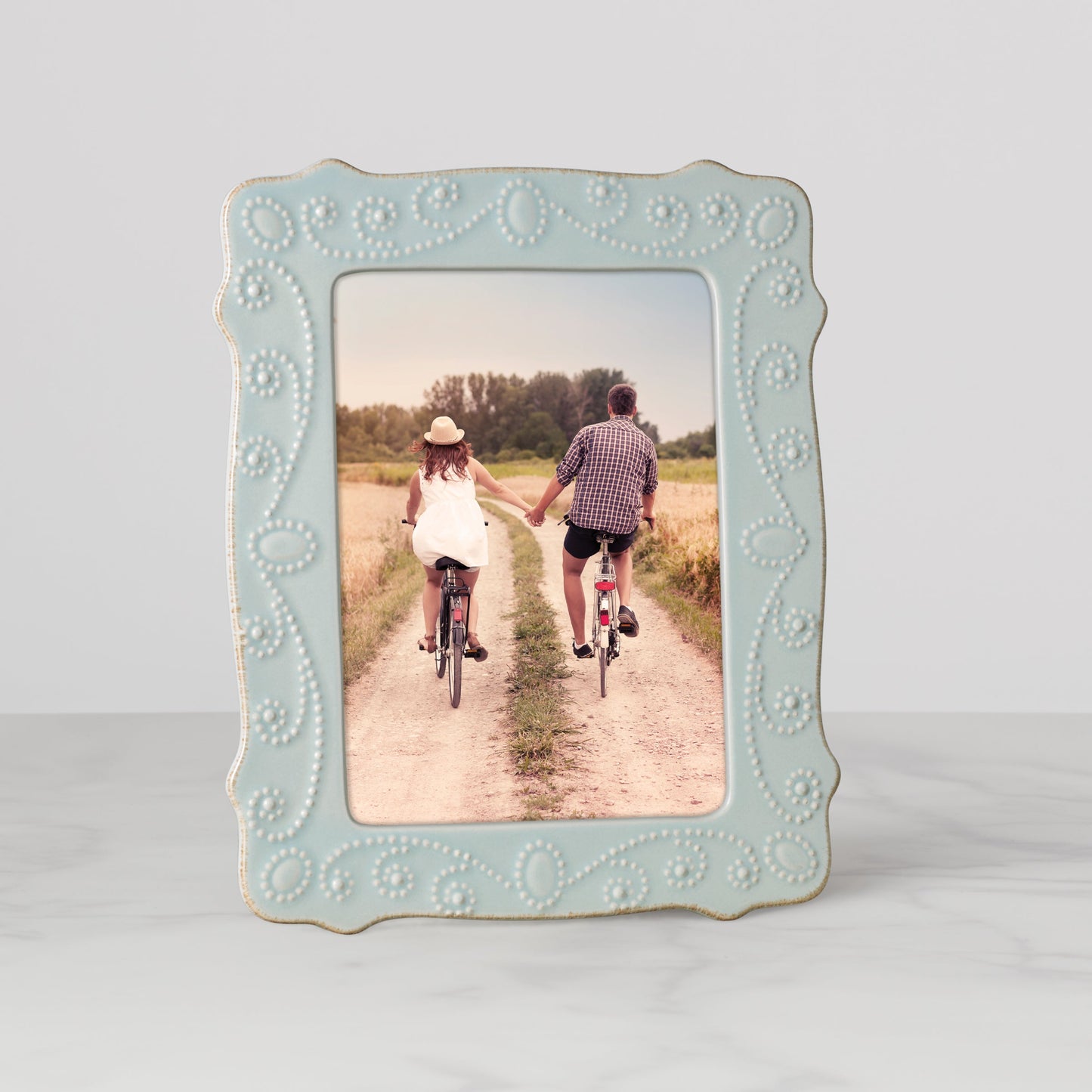 French Perle Ice Blue 5x7 Photo Frame