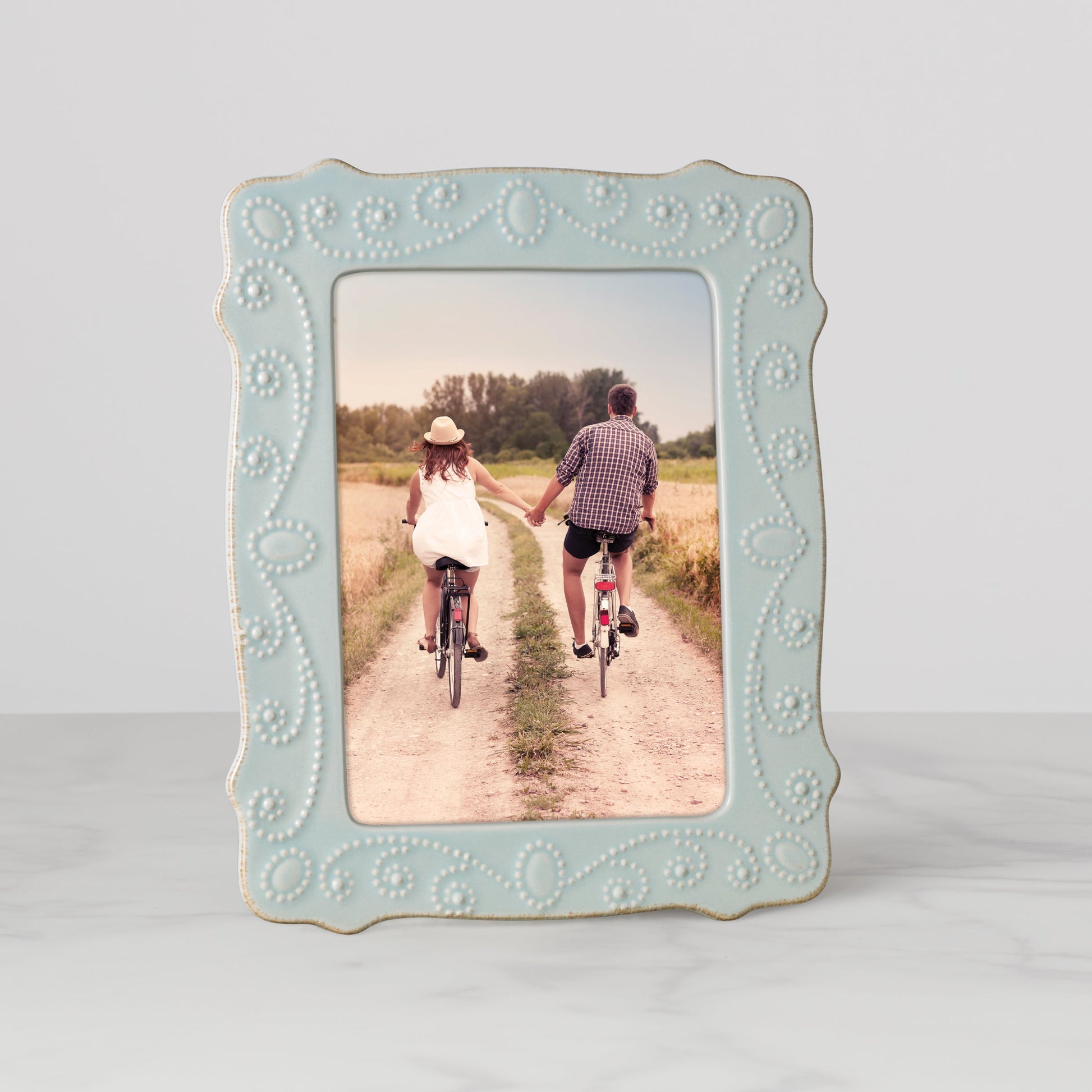 French Perle Ice Blue 5x7 Photo Frame