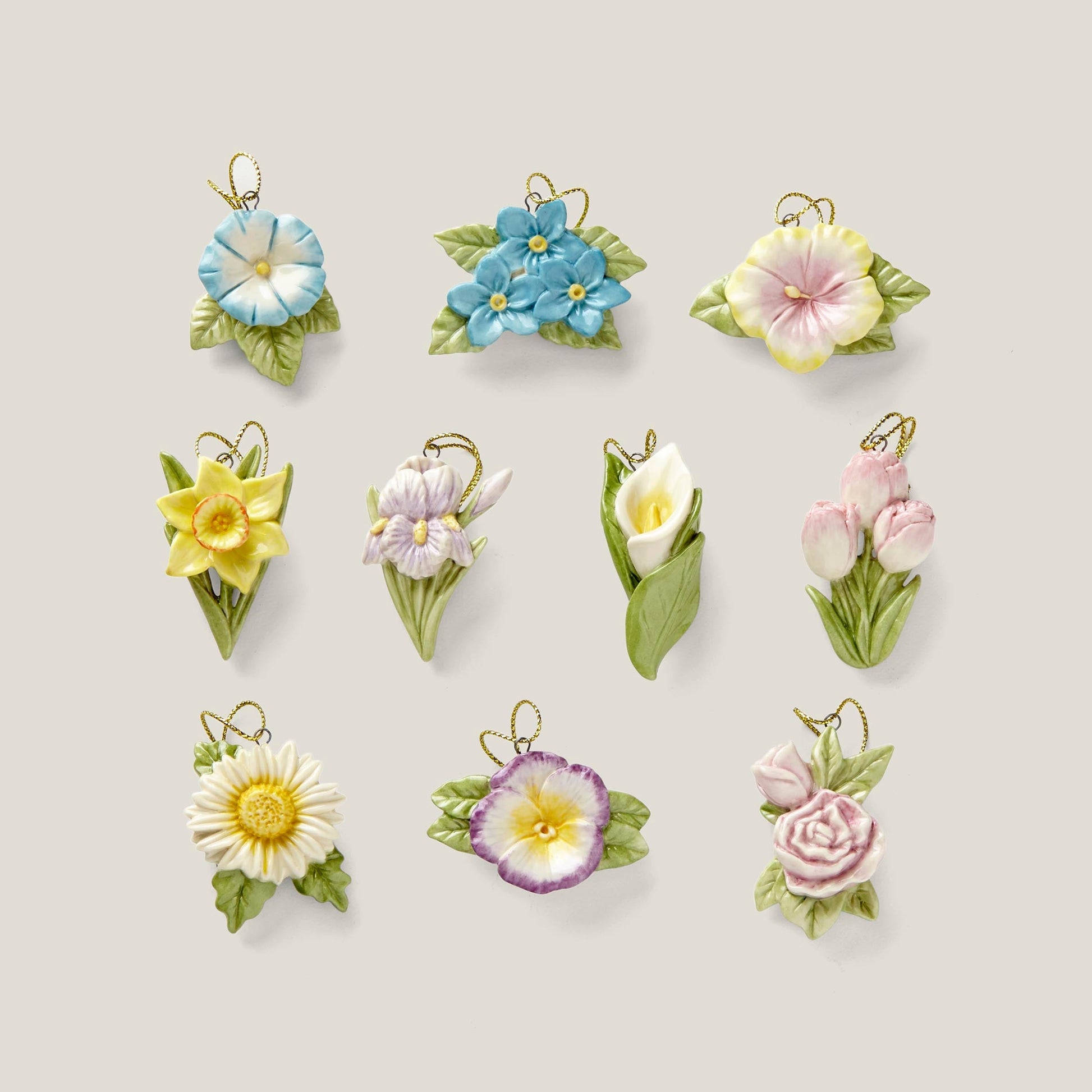 Celebrate Flowers 10-Piece Mini Ornament Set