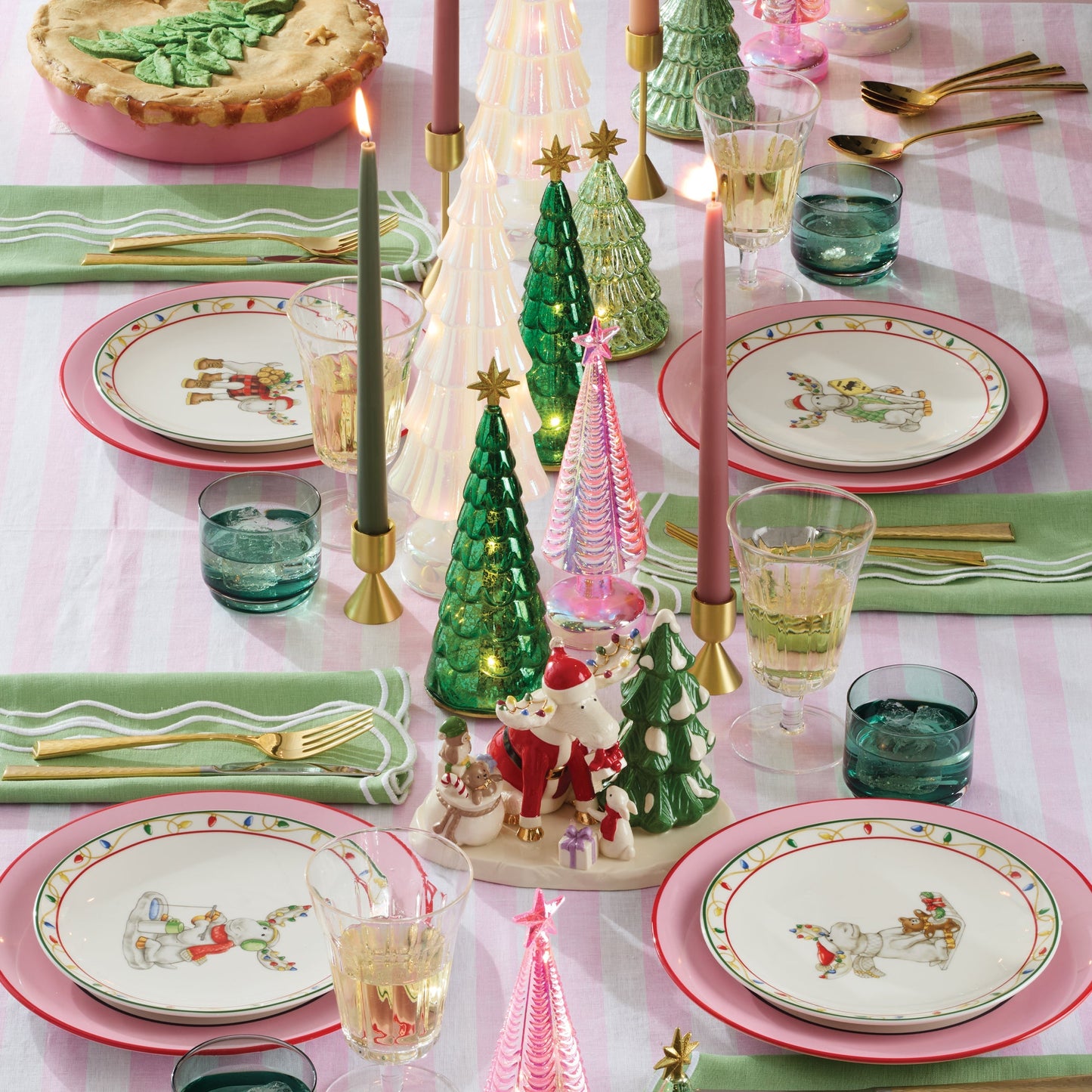 Tuscany Classics Stackable Green Short Glasses, Set of 4
