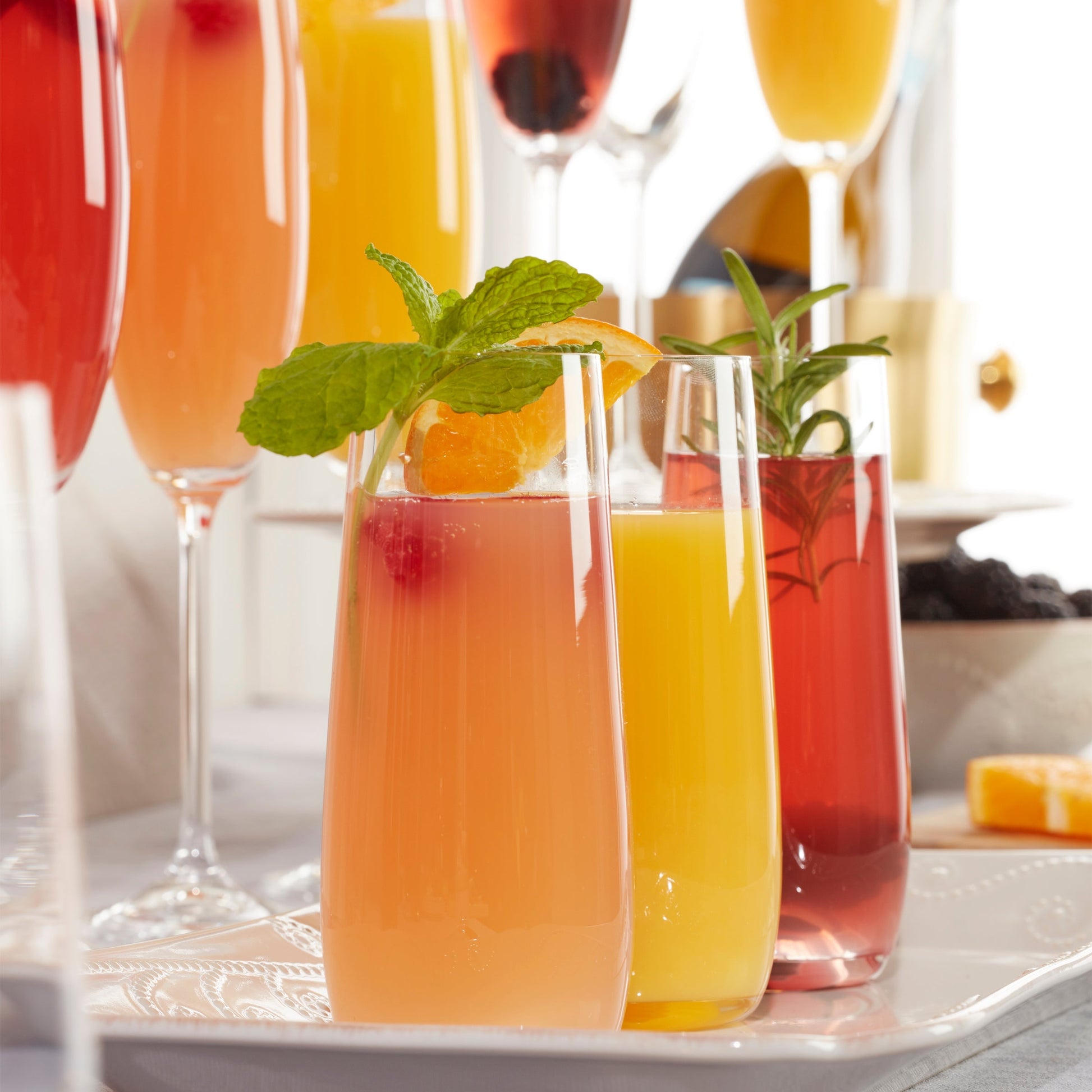Tuscany Classics Stemless Flute Glasses, Set of 6