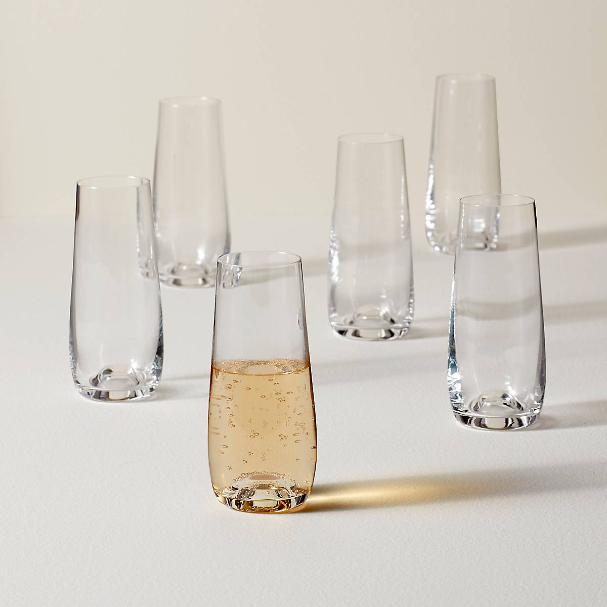 Tuscany Classics Stemless Flute Glasses, Set of 6