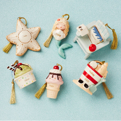Personalized Ice Cream 2-Piece Ornament Set