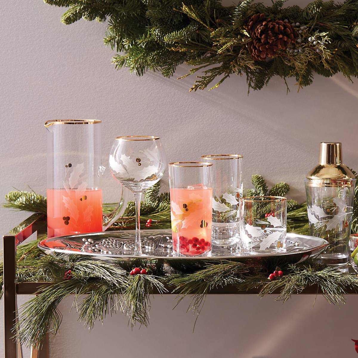 Holiday Gold Highball Glasses, Set of 4