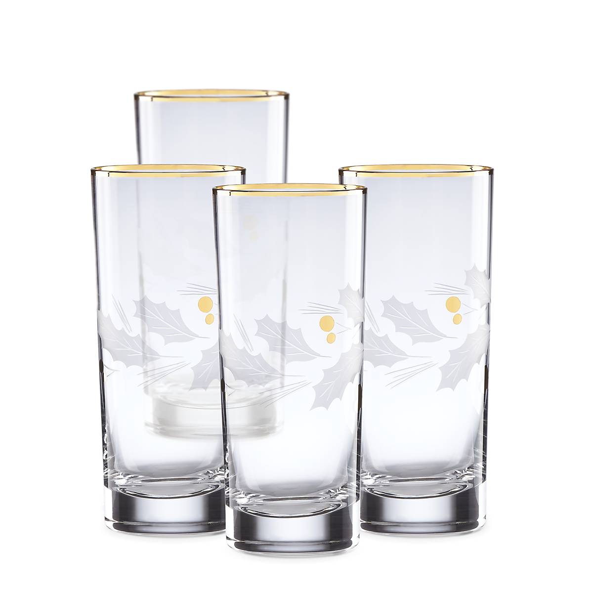 Holiday Gold Highball Glasses, Set of 4