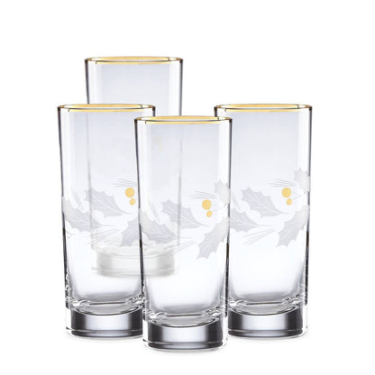 Holiday Gold Highball Glasses, Set of 4