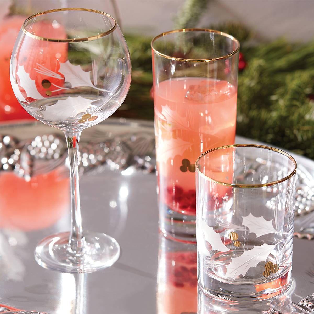 Holiday Gold Double Old-Fashioned Glasses, Set of 4