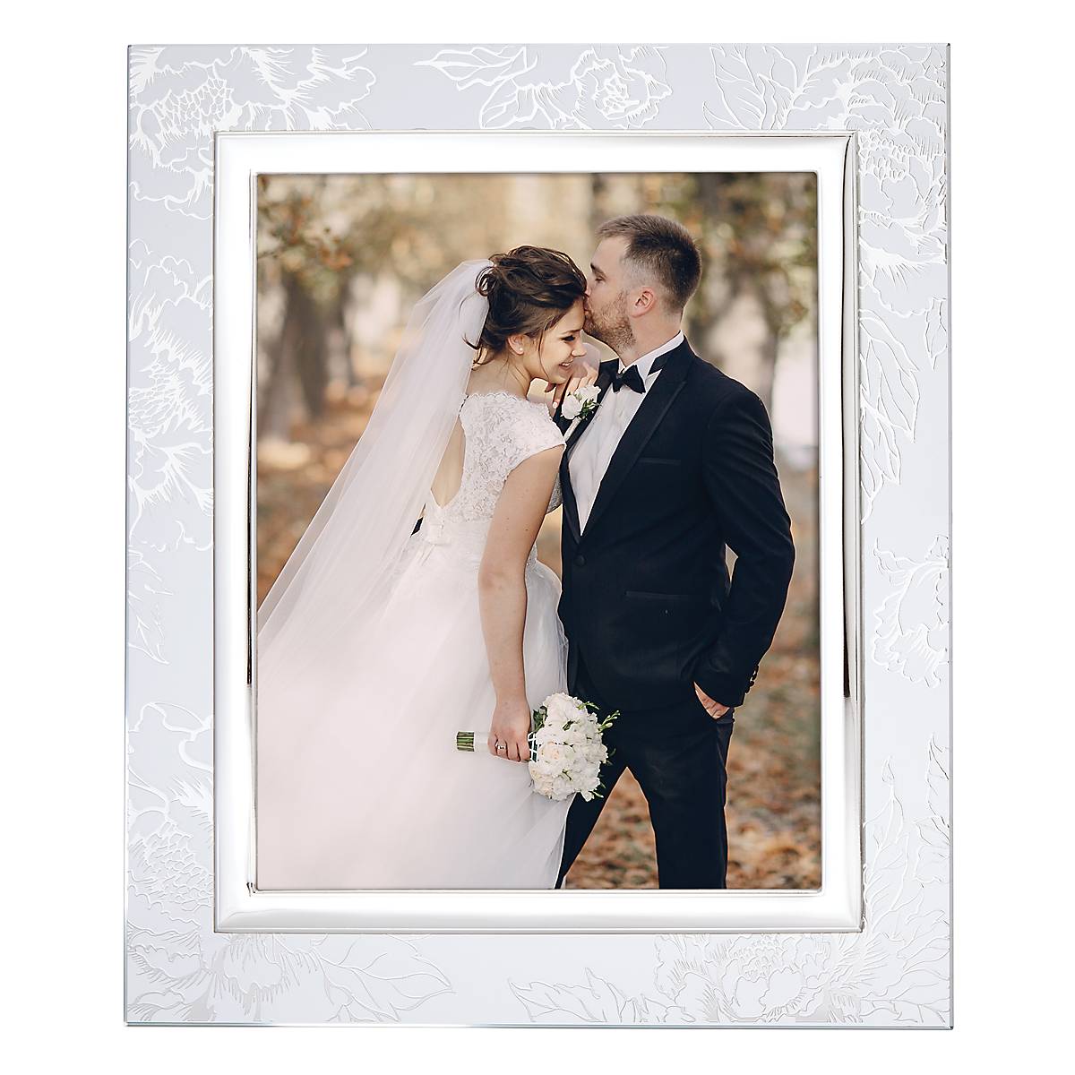 Silver Peony 8x10 Photo Frame